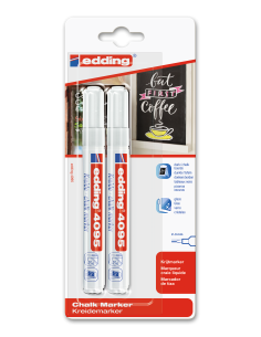 Kriidimarker Edding 4095 valge ümar ots 2-3mm 2tk/pk