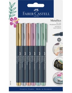 Värvimarker Faber-Castell metallics 6-värvi blistris