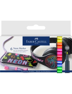 Neon marker cardboard wallet of 6