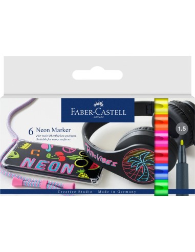 Neon marker cardboard wallet of 6