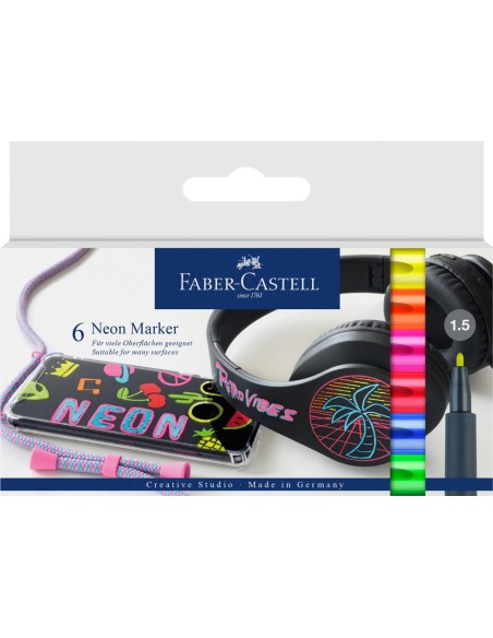 Markerid Faber-Castell Neon Marker 6-värvid
