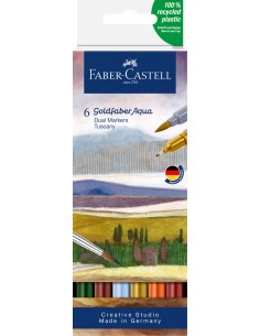 Akvarellimarker Faber-Castell Gofa Aqua 6-värvi tuscany