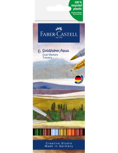 Akvarellimarker Faber-Castell Gofa Aqua 6-värvi tuscany