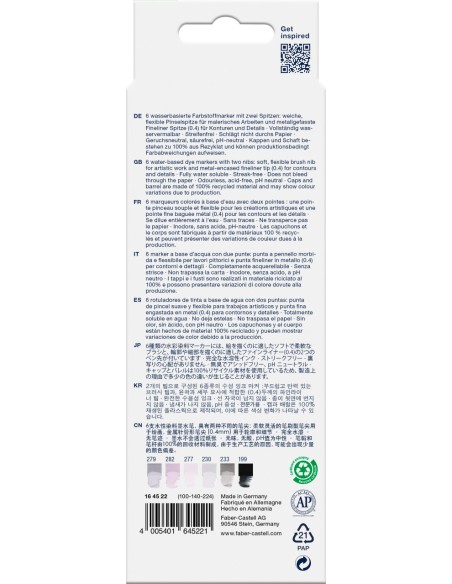 Gofa Aqua Dual Marker 6x Shades of grey