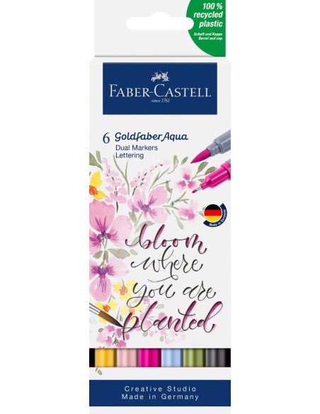 Akvarellimarker Faber-Castell Gofa Aqua 6-värvi kalligraafia