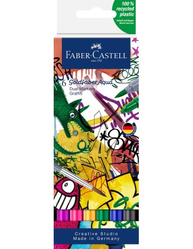Akvarellimarker Faber-Castell Gofa Aqua 6-värvi graffiti