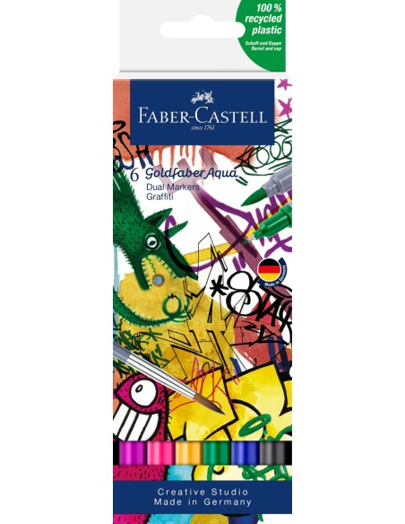 Akvarellimarker Faber-Castell Gofa Aqua 6-värvi graffiti
