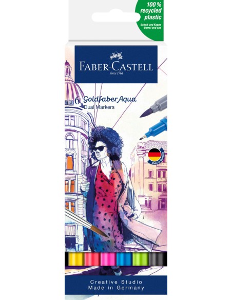 Akvarellimarker Faber-Castell Gofa Aqua 6-värvi