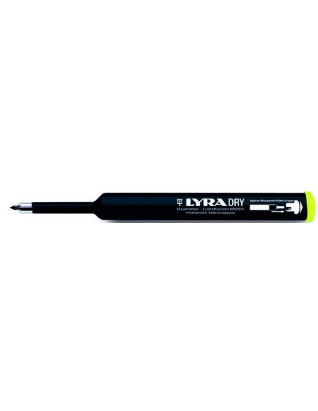 Harilik pliiats Lyra Dry Profi, ehitusmarker, reguleeritav pikkus grafiit 2B must