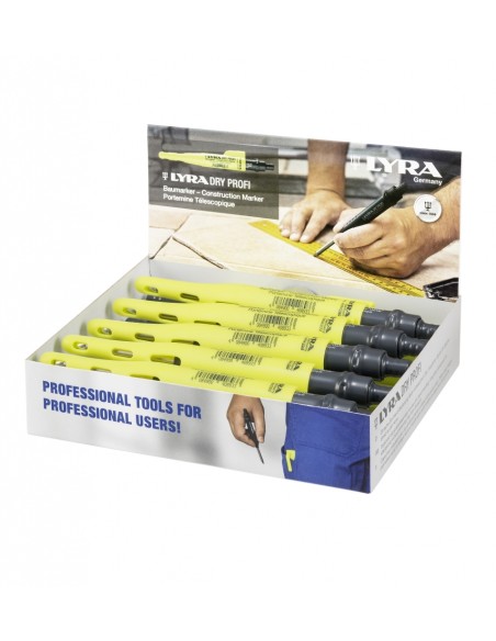 Harilik pliiats Lyra Dry Profi, ehitusmarker, grafiit 2B must