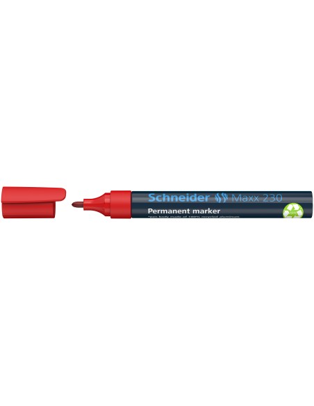 Permanentne marker Schneider 230 1-3mm ümar ots, punane