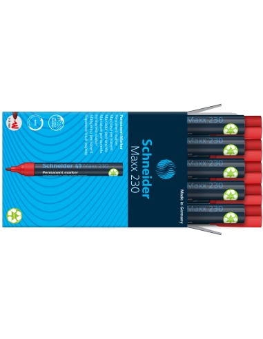 Permanentne marker Schneider 230 1-3mm ümar ots, punane