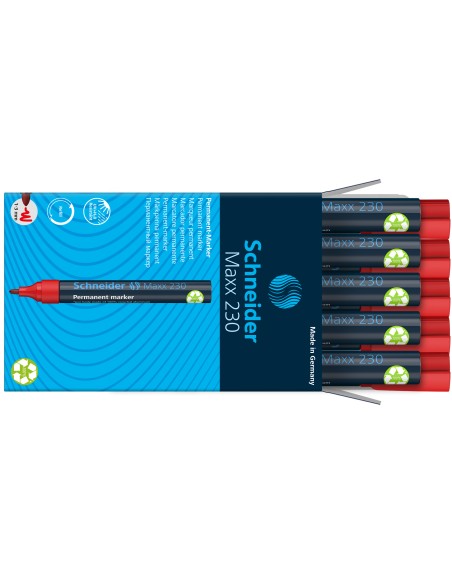 Permanent Marker Schneider 230, bullet tip, red