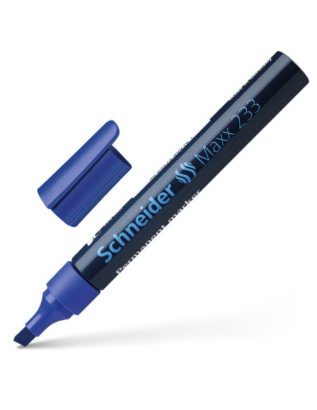 Permanent Marker Schneider 233, chisel tip, blue
