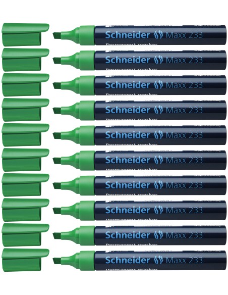 Permanent Marker Schneider 233, chisel tip, green