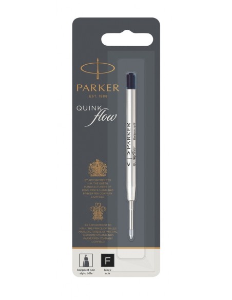 PARKER QUINKflow Ballpoint Pen Ink Refill, Fine Tip, Black