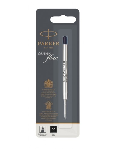 PARKER QUINKflow Ballpoint Pen Ink Refill, Medium Tip, Black