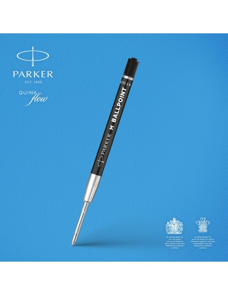 PARKER QUINKflow Ballpoint Pen Ink ECO Refill, Medium Tip, Black
