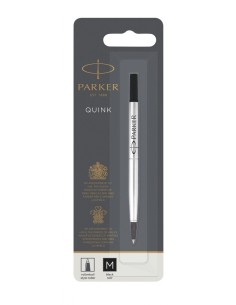 PARKER QUINK Rollerball Pen Ink Refill, Medium, Black