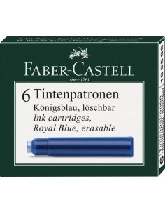 Faber-Castell Ink cartridges, standard, 6x blue erasable