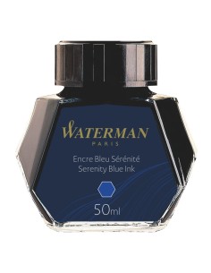 Waterman Fountain Pen Ink, Serenity Blue, 50ml Bottle