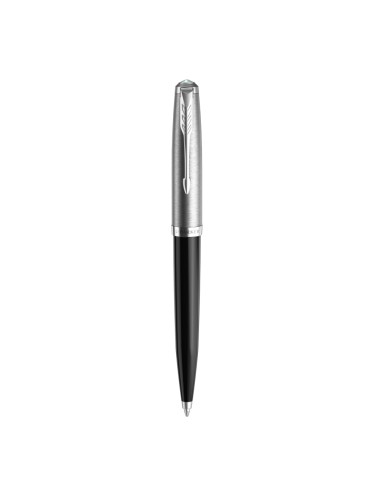 PARKER 51 Ballpoint Pen, Black resin Chrome Trim, Medium Point with Black Ink, Gift Box