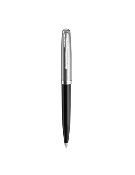 PARKER 51 Ballpoint Pen, Black resin Chrome Trim, Medium Point with Black Ink, Gift Box