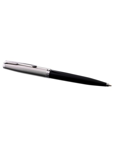 PARKER 51 Ballpoint Pen, Black resin Chrome Trim, Medium Point with Black Ink, Gift Box