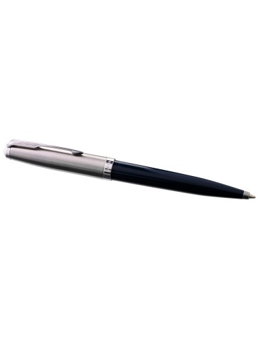 PARKER 51 Ballpoint Pen, Midnight Blue resin Chrome Trim, Medium Point with Black Ink, Gift Box