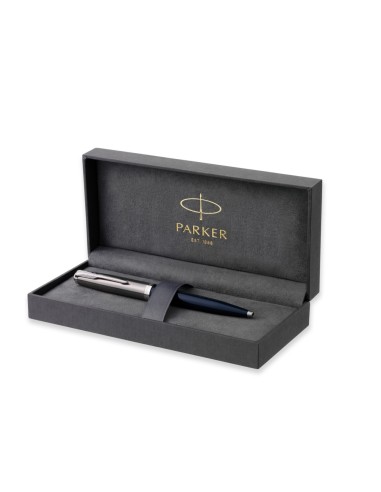PARKER 51 Ballpoint Pen, Midnight Blue resin Chrome Trim, Medium Point with Black Ink, Gift Box