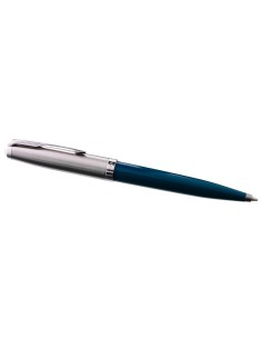 PARKER 51 Ballpoint Pen,  Teal Blue resin Chrome Trim, Medium Point with Black Ink, Gift Box