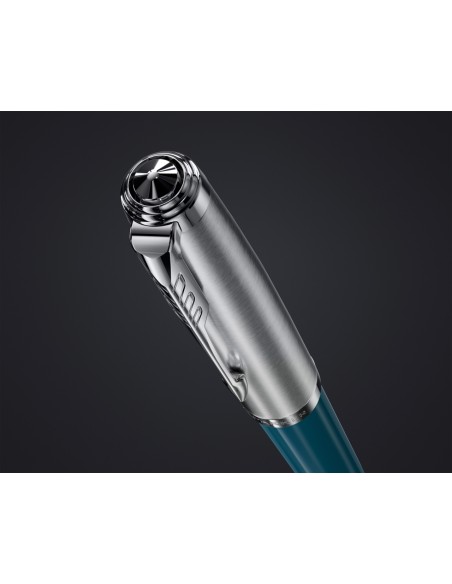PARKER 51 Ballpoint Pen,  Teal Blue resin Chrome Trim, Medium Point with Black Ink, Gift Box