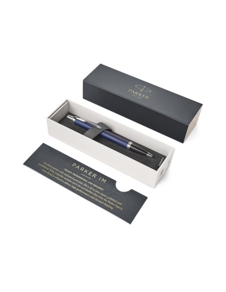 PARKER IM Ballpoint Pen, Matte Blue with Medium Point Blue Ink Refill (1931668)