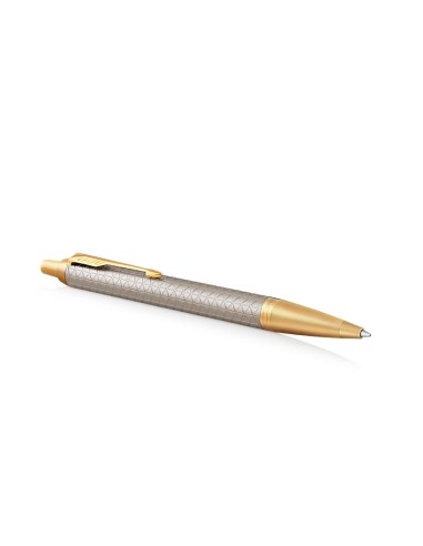 PARKER IM Ballpoint Pen, Premium Warm Silver with Medium Point Blue Ink Refill (1931687)