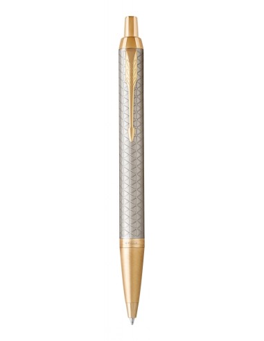 PARKER IM Ballpoint Pen, Premium Warm Silver with Medium Point Blue Ink Refill (1931687)