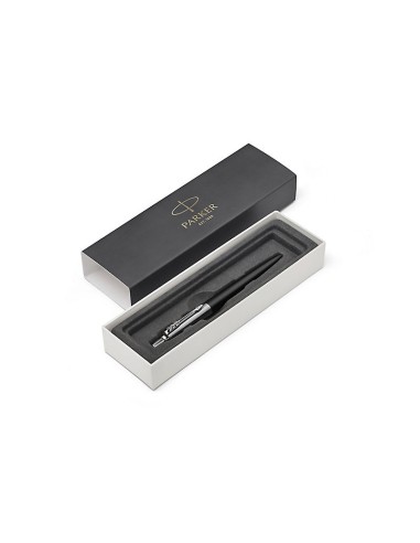 PARKER Jotter Ballpoint Pen, Bond Street Black with Chrome Trim, Medium Point Blue Ink, Gift Box (1953184)