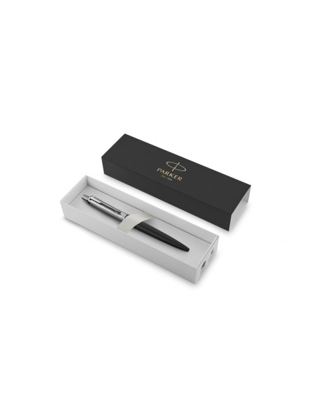 Parker Jotter XL Ballpoint Pen, Richmond Matte Black, Chrome Trim, Medium Point, Blue Ink, Gift Box