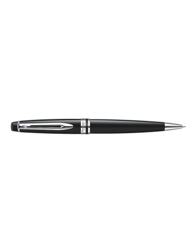 Waterman Expert Ballpoint Pen, Gloss Black with Chrome Trim, Medium Point with Blue Ink Cartridge, Gift Box