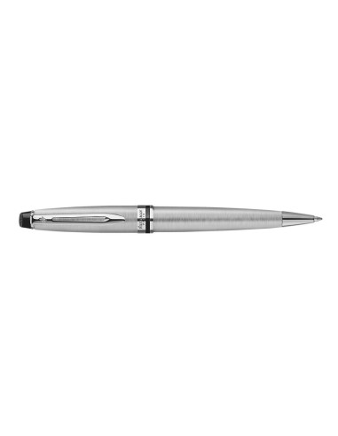 Waterman Expert Ballpoint Pen, Stainless Steel with Chrome Trim, Medium Nib with Blue Ink Cartridge, Gift Box