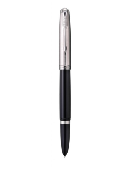 PARKER 51 Fountain Pen, Black resin Chrome Trim, Fine Point with Black Ink, Gift Box