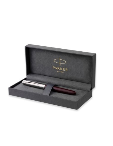 PARKER 51 Fountain Pen, Burgundy resin Chrome Trim, Fine Point with Black Ink, Gift Box