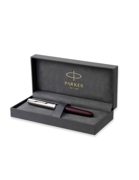 PARKER 51 Fountain Pen, Burgundy resin Chrome Trim, Fine Point with Black Ink, Gift Box