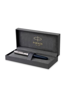 PARKER 51 Fountain Pen, Midnight Blue resin Chrome Trim, Fine Point with Black Ink, Gift Box 2