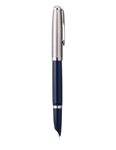 PARKER 51 Fountain Pen, Midnight Blue resin Chrome Trim, Fine Point with Black Ink, Gift Box