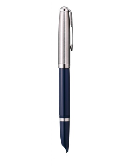 PARKER 51 Fountain Pen, Midnight Blue resin Chrome Trim, Fine Point with Black Ink, Gift Box