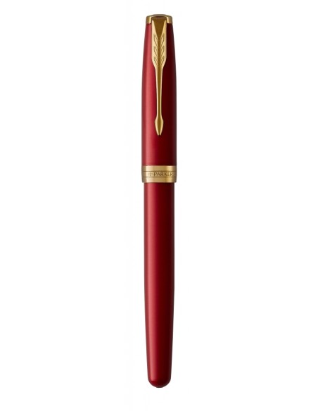 PARKER Sonnet Fountain Pen, Red Lacquer with Gold Trim, Fine Nib (1931473)