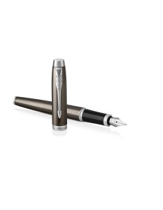 PARKER IM Fountain Pen, Dark Espresso, Fine Nib with Blue Ink Refill (1931650)