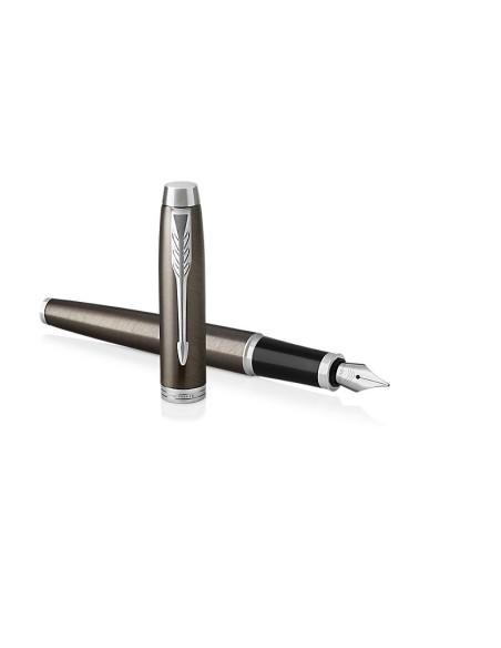 PARKER IM Fountain Pen, Dark Espresso, Fine Nib with Blue Ink Refill (1931650)
