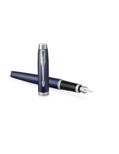 PARKER IM Fountain Pen, Matte Blue, Medium Nib with Blue Ink Refill (1931654)