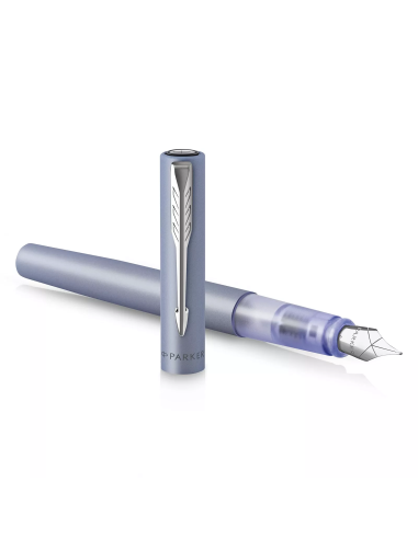 Vector Xl Silver Blue Fountain  Pen  -  M